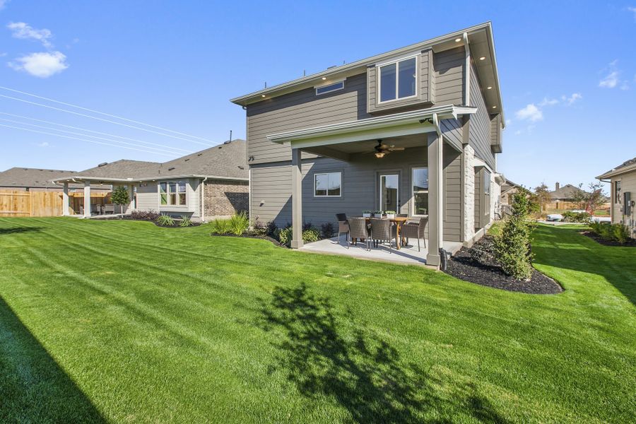 Exterior details and patio area of a home in Crosswinds, Kyle (Image 3). Exterior details and patio area of a home in Crosswinds, Kyle (Image 3).