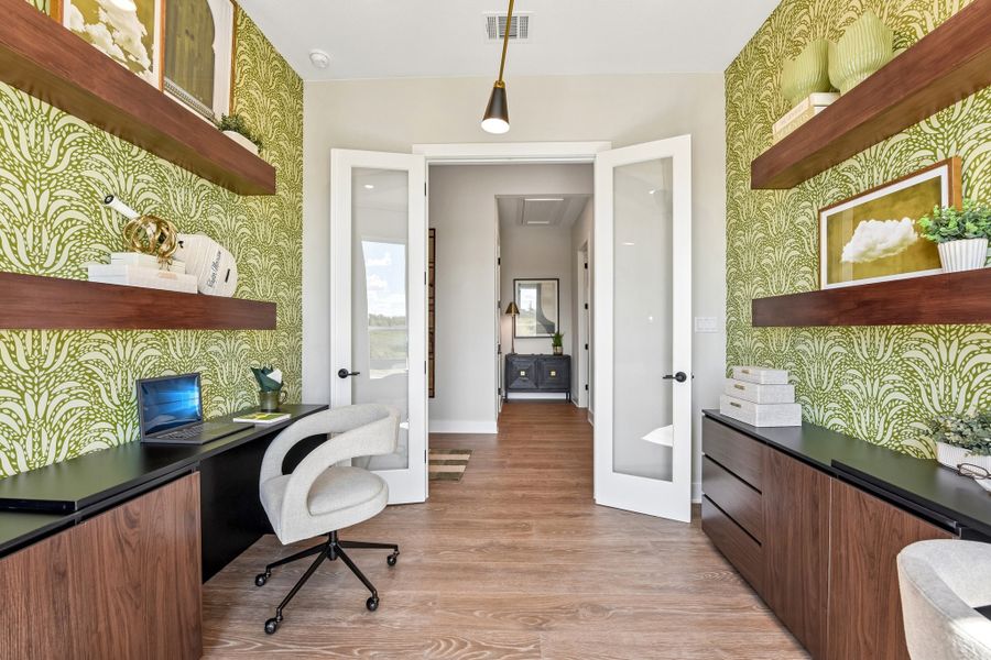 Representative furnished interior of a home built from the Enfield by Taylor Morrison in Village Grove, Dripping Springs (Image 13).