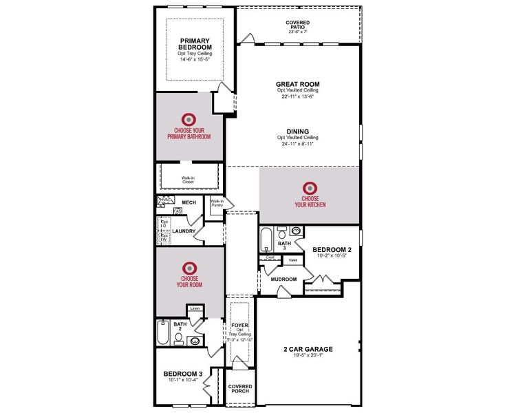 2D floor plan layout for the Juniper by Beazer Homes in The Groves of Berkeley, Moncks Corner, SC (Image 4).