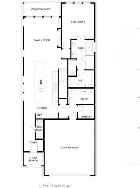 2D floor plan layout for the Clover by D.R. Horton in Royal Court, Frisco, TX (Image 3).