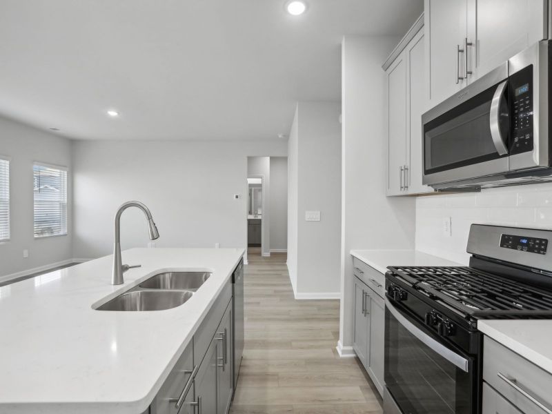 Kitchen in the Chatham floorplan at 250 White Birch Lane in Angier, NC.