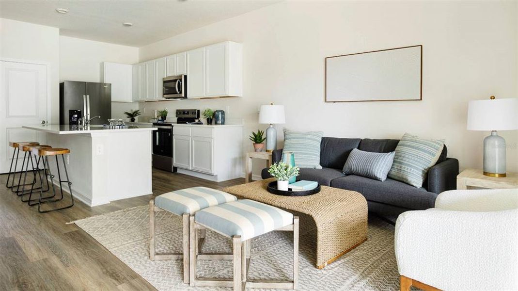 Furnished interior view inside a new home in The Gardens at Bay Street, Sarasota (Image 13).