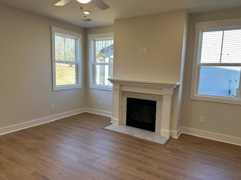 This living area features ample natural light and