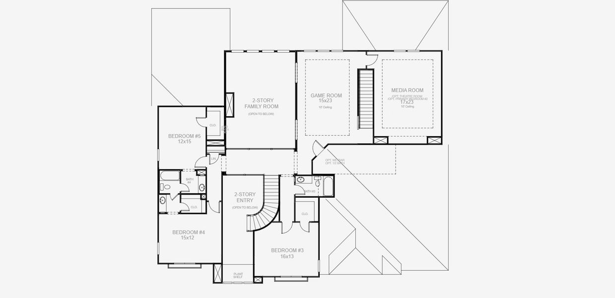 2D floor plan layout for the 4931S by Perry Homes in Jubilee 80', Hockley, TX (Image 4). 2D floor plan layout for the 4931S by Perry Homes in Jubilee 80', Hockley, TX (Image 4).