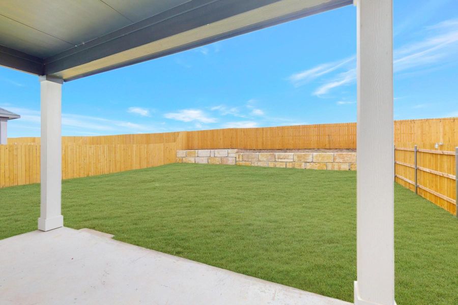 Exterior details and patio area of a home in Cascades at Onion Creek, Austin (Image 23). Exterior details and patio area of a home in Cascades at Onion Creek, Austin (Image 23).