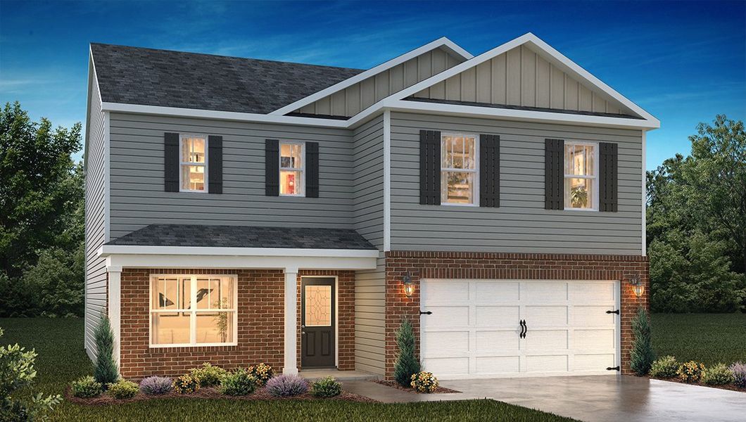 Representative exterior photo of a completed home built from the Galen by D.R. Horton in Rolling Hills, Candler, NC (Image 2). Representative exterior photo of a completed home built from the Galen by D.R. Horton in Rolling Hills, Candler, NC (Image 2).