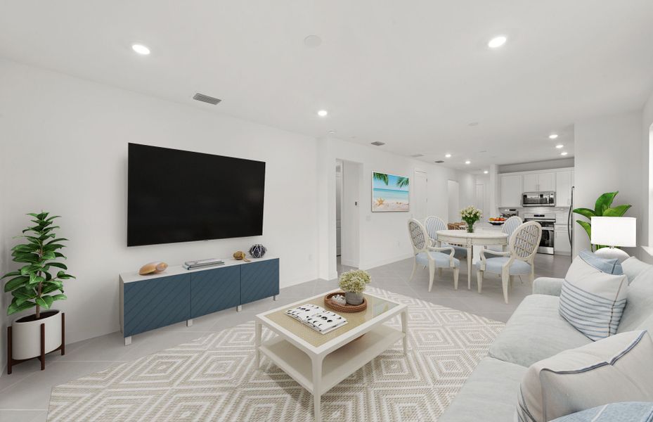 Furnished interior view inside a new home in Del Webb Oak Creek, North Fort Myers (Image 9). Furnished interior view inside a new home in Del Webb Oak Creek, North Fort Myers (Image 9).