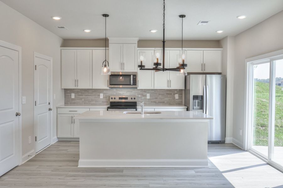 The beautiful countertop gives you ample space to prepare dinner or meal prep. The beautiful countertop gives you ample space to prepare dinner or meal prep.
