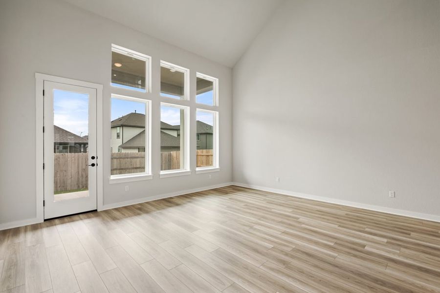 Spacious, unfurnished interior of a new home in Arbor Collection at Lariat, Liberty Hill (Image 34). Spacious, unfurnished interior of a new home in Arbor Collection at Lariat, Liberty Hill (Image 34).