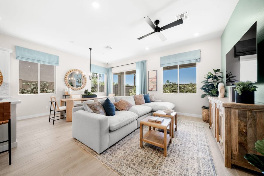 Great Room & Dining Room | Gemini Model Home | Rialta | New homes in Mesa, Arizona | Landsea Homes