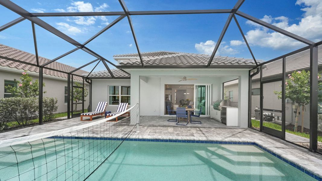 Exterior details and patio area of a home in SkySail Real Estate and Homes for Sale in Naples, FL - Neal Communities, Naples (Image 21).