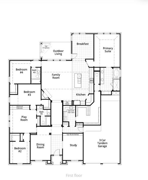 2D floor plan layout for the 262 Plan by Highland Homes in Pecan Square: 100ft. lots, Northlake, TX (Image 4). 2D floor plan layout for the 262 Plan by Highland Homes in Pecan Square: 100ft. lots, Northlake, TX (Image 4).