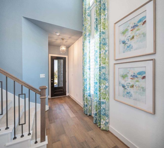 Representative furnished interior of a home built from the Derby Plan by Highland Homes in Bridgeland Central: The Cottages, Cypress (Image 25).