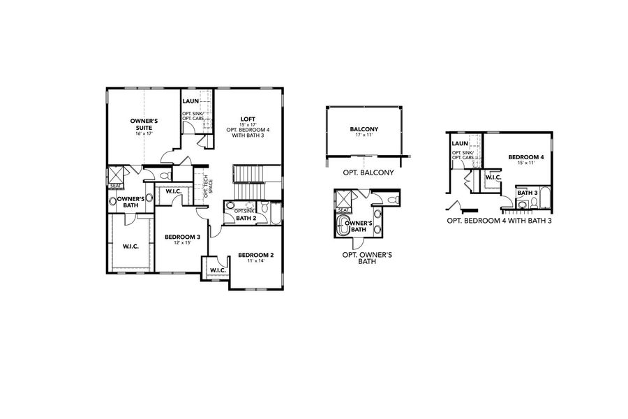 2D floor plan layout for the Quail by Brightland Homes in Dillon Pointe - Journey, Broomfield, CO (Image 5). 2D floor plan layout for the Quail by Brightland Homes in Dillon Pointe - Journey, Broomfield, CO (Image 5).