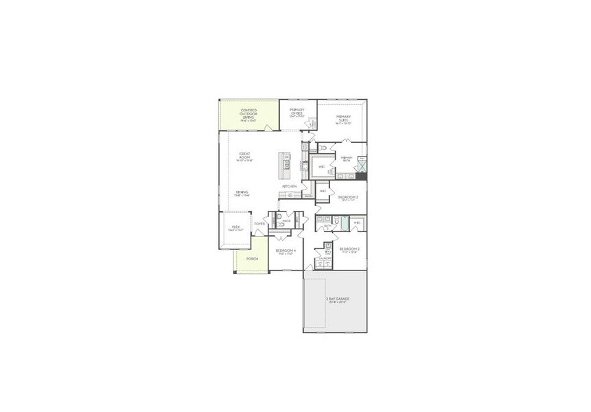 2D floor plan layout for the Cameron by Tri Pointe Homes in LaPrelle, Haslet, TX (Image 3).