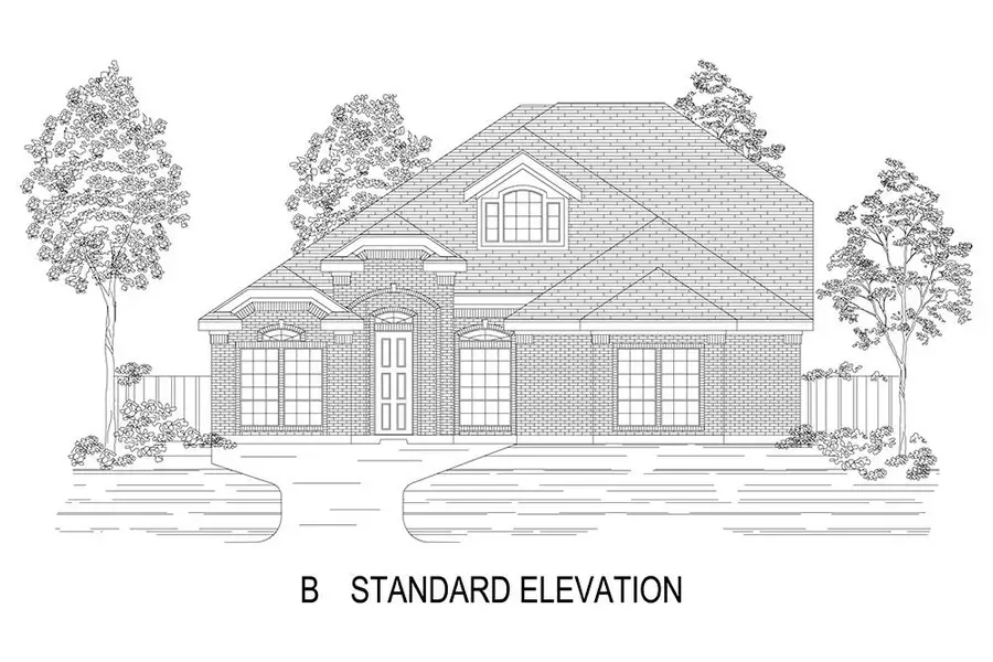 Representative rendering of the exterior for the Waterford 3FSW-EW (w/Game) by First Texas Homes (Image 3).