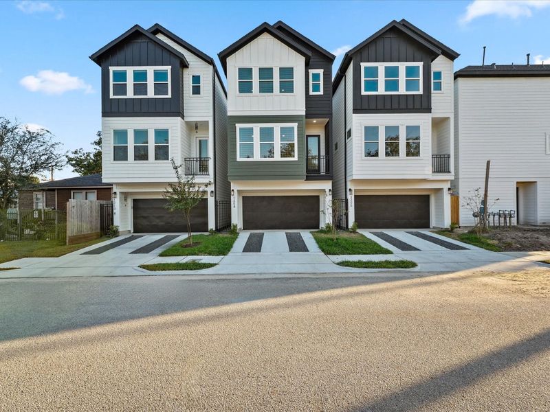 Front exterior of a new home in Skyline Homes at Cavalcade, Houston, TX, highlighting curb appeal (Image 2).