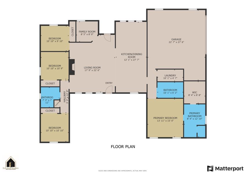 2D floor plan layout for the Jarrett 2 by Zeal Home Builders in Sunrise Point, Weatherford, TX (Image 3).