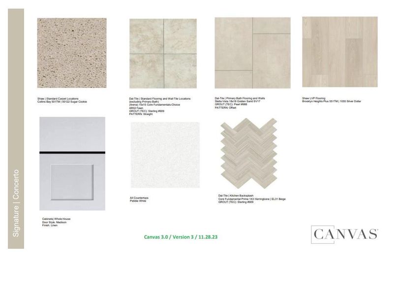 Interior Design Selections. Home is under construction, design selections are subject to change.