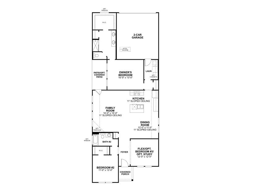 2D floor plan layout of this home in Tarrytown, Crowley, TX (Image 4).