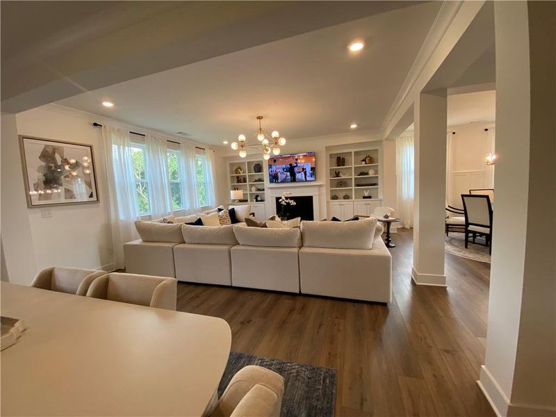 Furnished interior view inside a new home in Estates at Yellow Creek, Cumming (Image 9). Furnished interior view inside a new home in Estates at Yellow Creek, Cumming (Image 9).