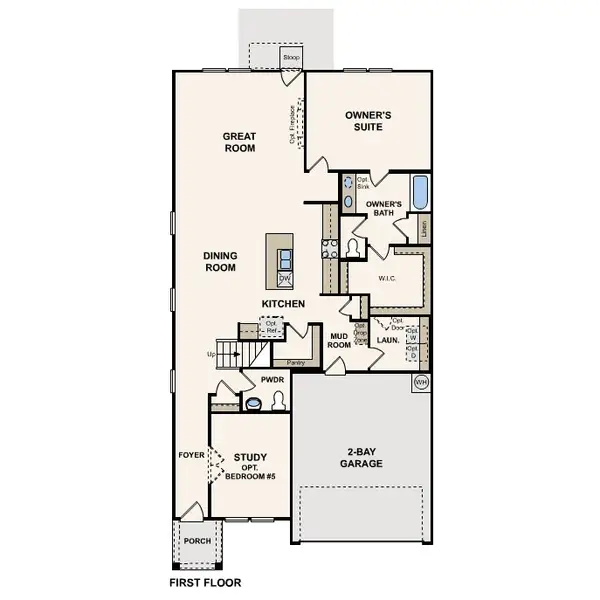2D floor plan layout of this home in Evelyn, Austin, TX (Image 3).