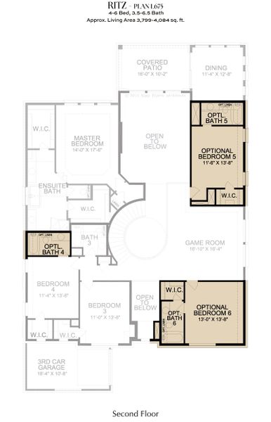2D floor plan layout for the L675 by Lifestyle Homes in Heritage Series 64s, Frisco, TX (Image 24).
