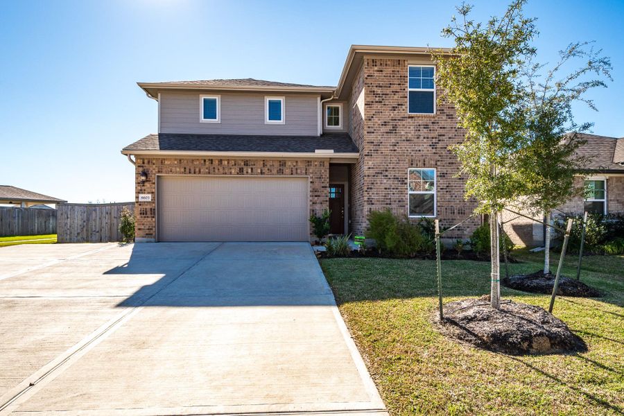 Front exterior of a new home in Heights of Barbers Hill, Baytown, TX, highlighting curb appeal (Image 28).