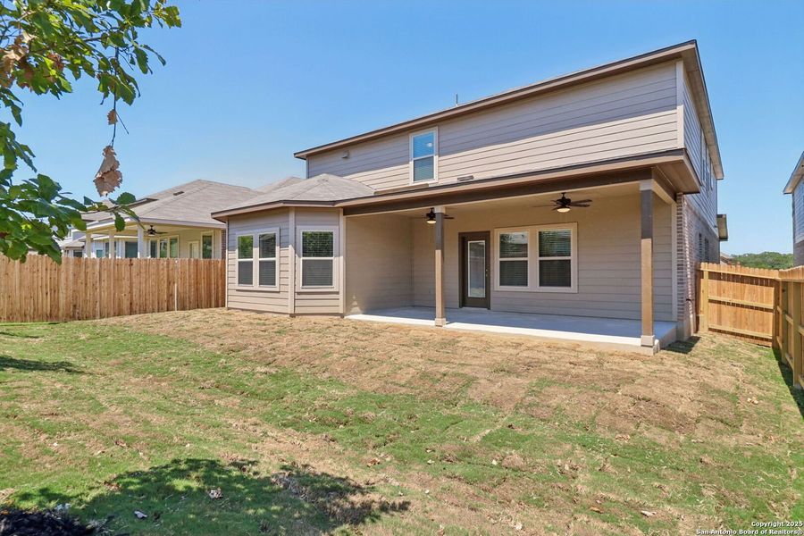 Front exterior of a new home in Fox Falls, Boerne, TX, highlighting curb appeal (Image 23).