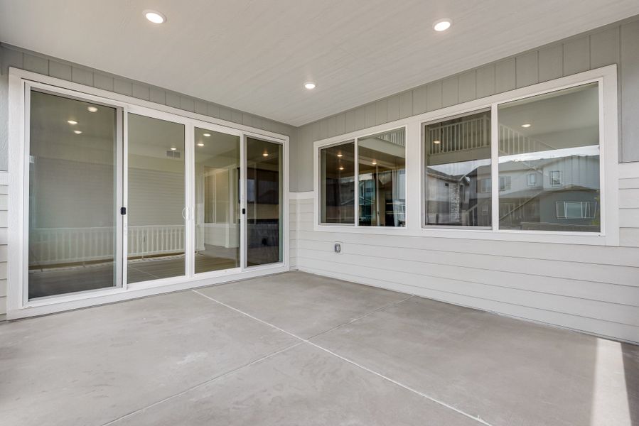 Exterior details and patio area of a home in Reunion, Commerce City (Image 21). Exterior details and patio area of a home in Reunion, Commerce City (Image 21).