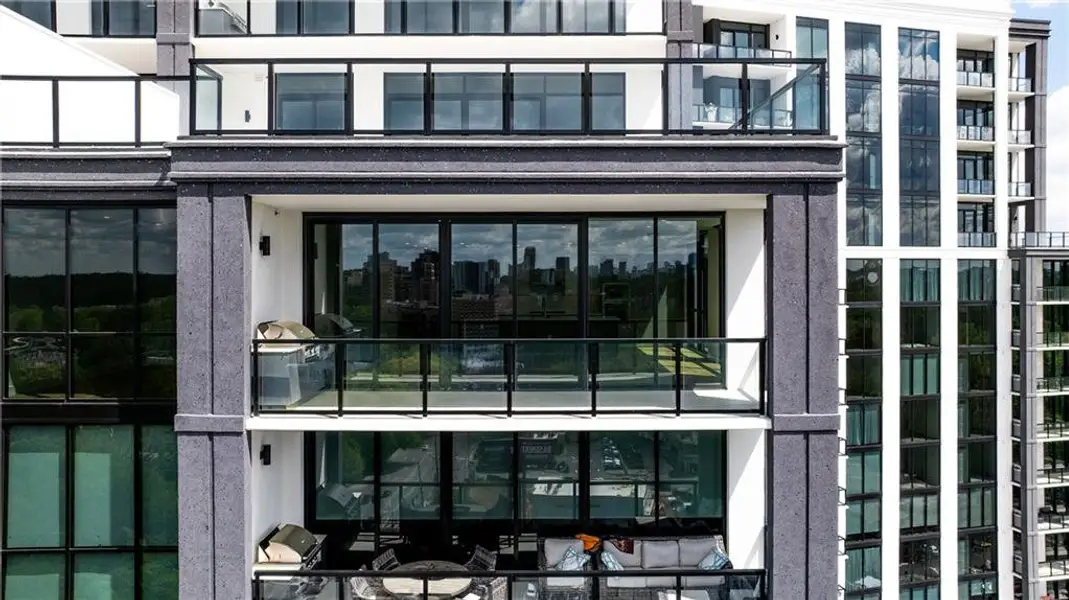 Exterior details and patio area of a home in The Dillon Buckhead, Atlanta (Image 2).