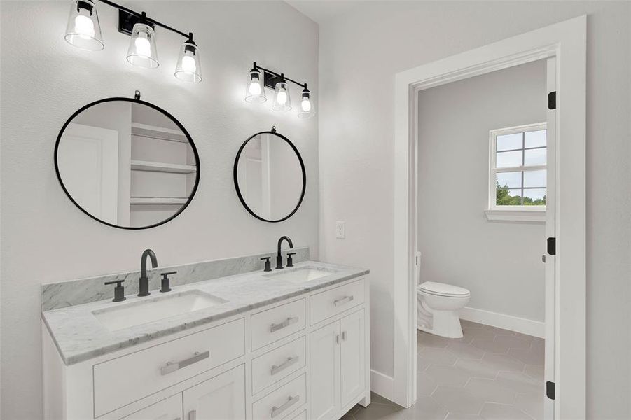 Huge hall bath with custom tilework