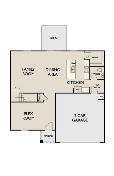 2D floor plan layout of this home in Liberty Ranch, Liberty, TX (Image 3).