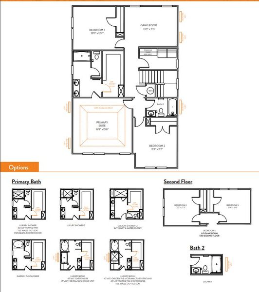 2D floor plan layout for the Charlotte II by True Homes in Colvin Park, Rock Hill, SC (Image 4).