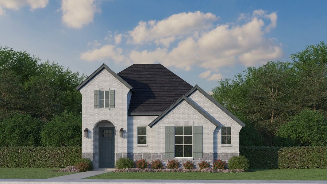 Plan 1451 Elevation E w/ Stone Plan 1451 Elevation E w/ Stone