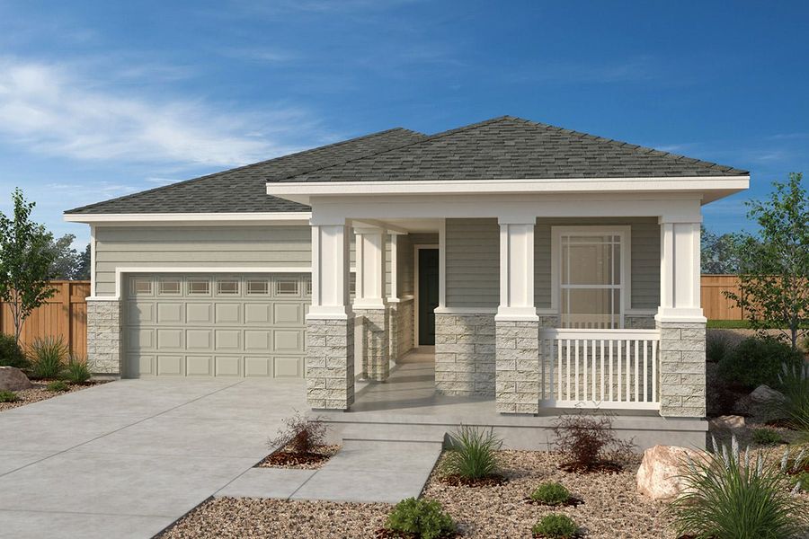 Representative exterior photo of a completed home built from the 1384 by KB Home in Murphy Creek Classic, Aurora, CO (Image 9).