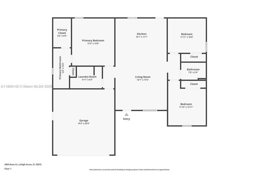 2D floor plan layout of this home in , Lehigh Acres, FL (Image 3).