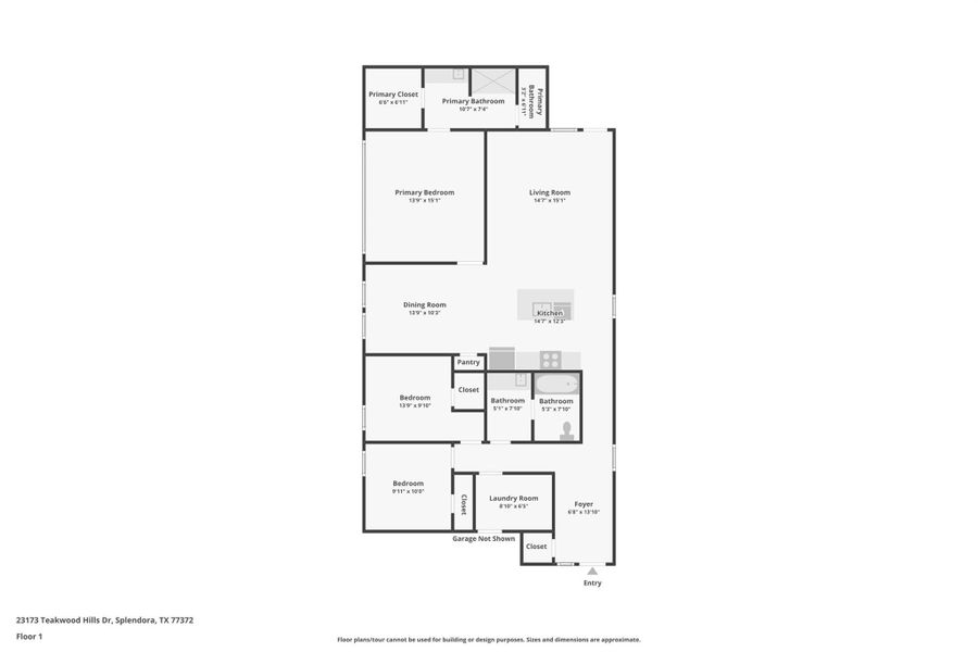2D floor plan layout of this home in Presswoods, Splendora, TX (Image 5).