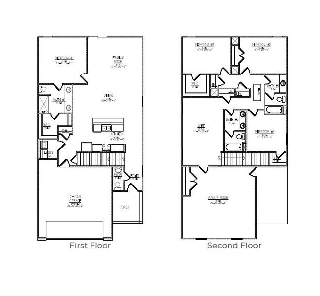2D floor plan layout for the Wren by D.R. Horton in Altama, Brunswick, GA (Image 3). 2D floor plan layout for the Wren by D.R. Horton in Altama, Brunswick, GA (Image 3).