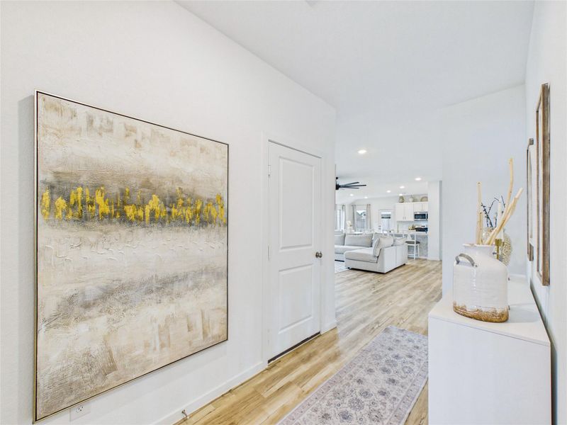 Furnished interior view inside a new home in Sterling Point at Baytown Crossings: Wildflower II Collection, Baytown (Image 6). Furnished interior view inside a new home in Sterling Point at Baytown Crossings: Wildflower II Collection, Baytown (Image 6).
