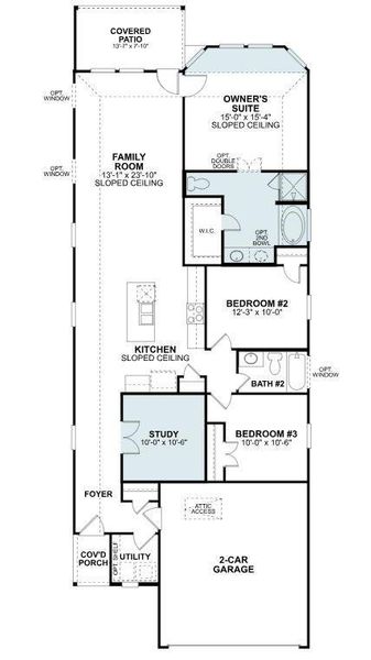 2D floor plan layout of this home in Lone Star Landing, Montgomery, TX (Image 3).