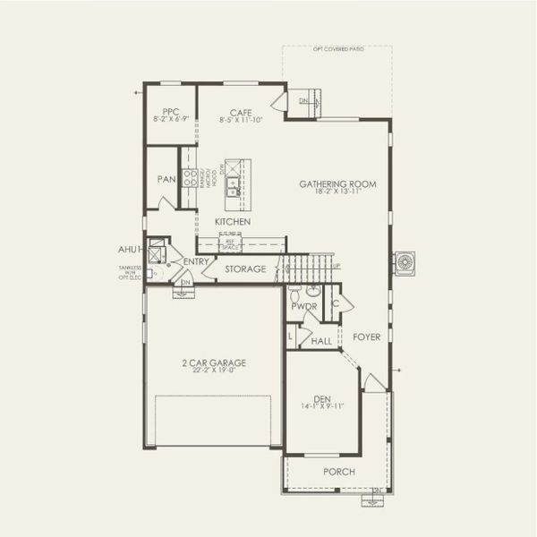 2D floor plan layout for the Boardwalk by Pulte Homes in Cordovan, Firestone, CO (Image 4).