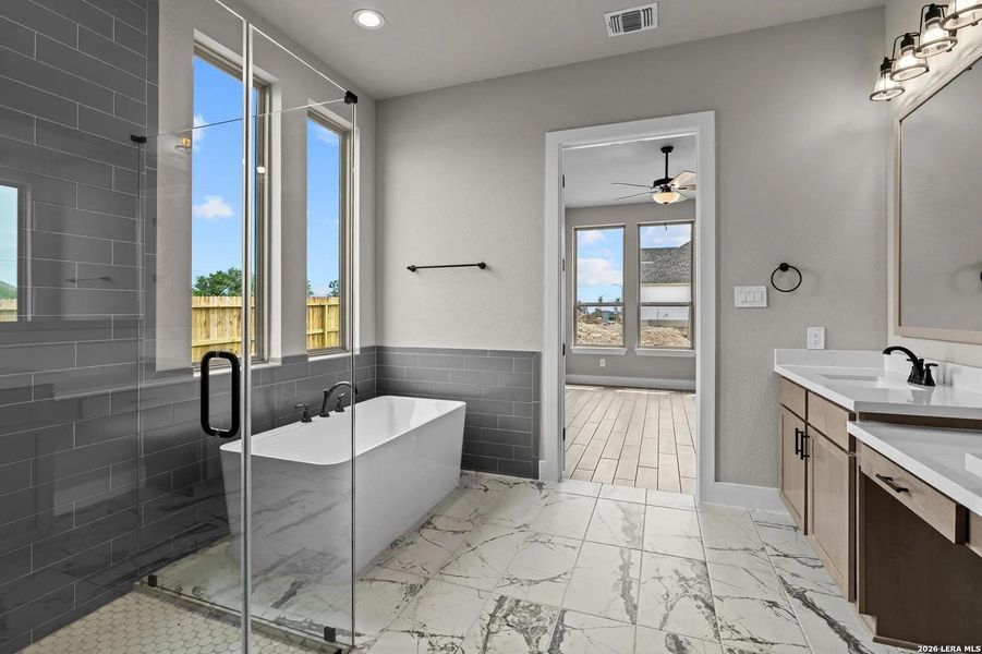 Furnished interior view inside a new home in Ventana - 60', Bulverde (Image 10).