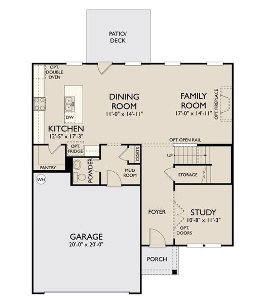 2D floor plan layout of this home in The Estates at Casteel, Bethlehem, GA (Image 4).