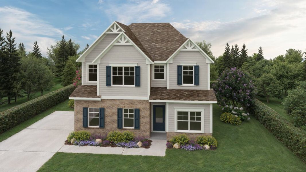 Representative exterior photo of a completed home built from the The Bellwood by Direct Residential Communities in Stephens Landing, Loganville, GA (Image 6).