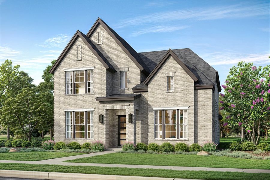 Representative exterior photo of a completed home built from the Sierra by Landon Homes in Fields - Brookside, Frisco, TX (Image 2). Representative exterior photo of a completed home built from the Sierra by Landon Homes in Fields - Brookside, Frisco, TX (Image 2).