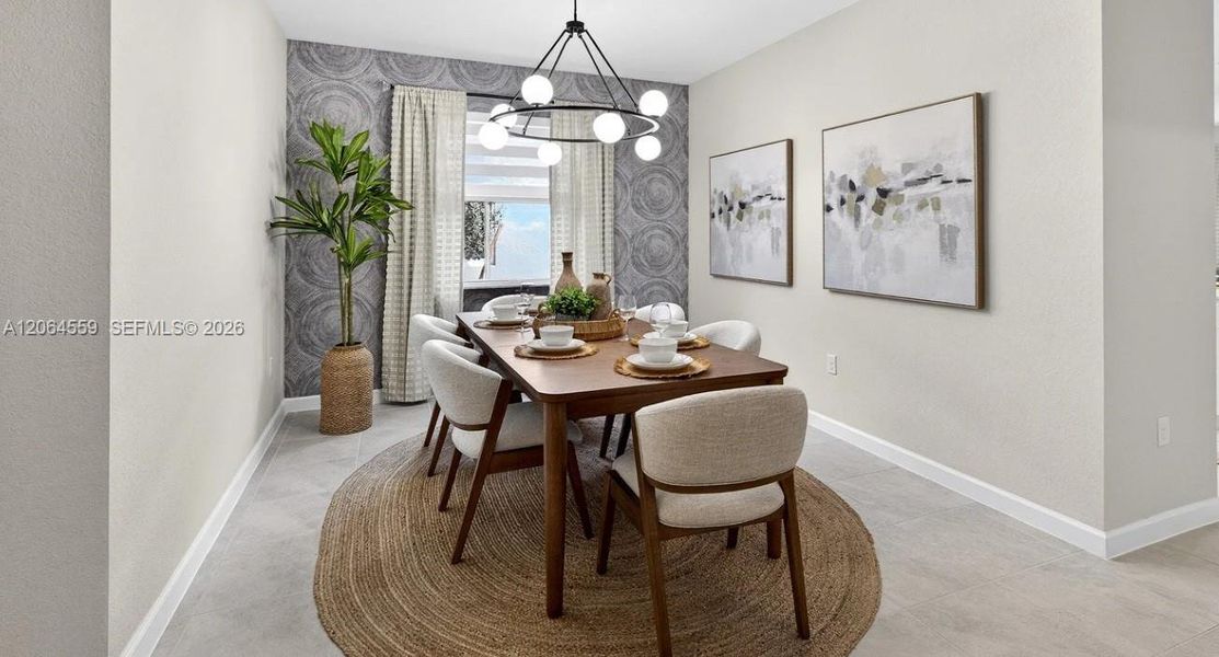 Furnished interior view inside a new home in Acacia Groves, Miami (Image 3).