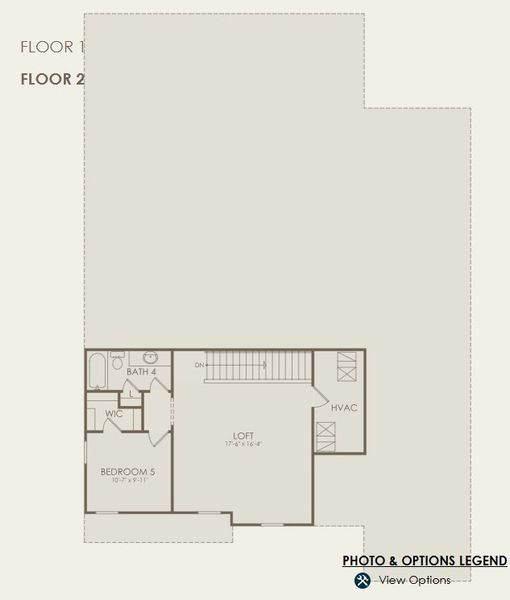 2D floor plan layout for the Mahogany Grand by Pulte Homes in Westerly Park at Wildlight, Wildlight, FL (Image 5).