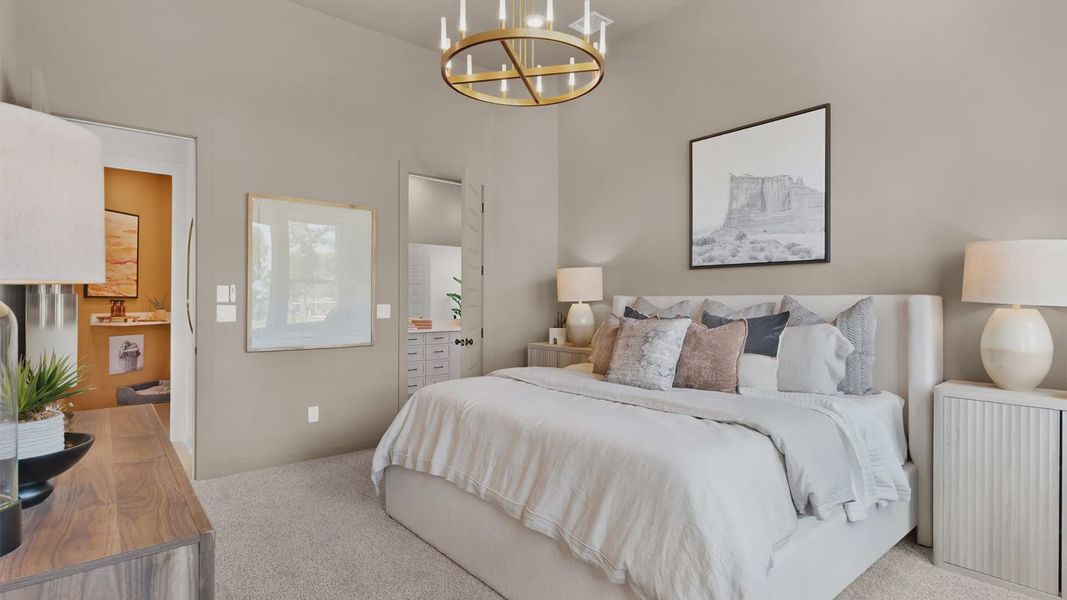 Representative furnished interior of a home built from the Hampton by Chesmar Homes in Crescent Bluff, Georgetown (Image 28).