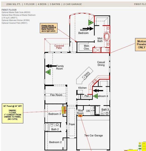 2D floor plan layout of this home in Wildtree, Magnolia, TX (Image 2).